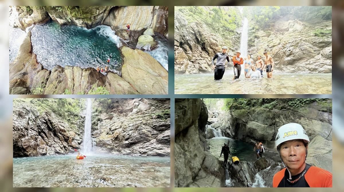 南澳鹿皮溪全日溯溪，金岳瀑布與天然滑水道