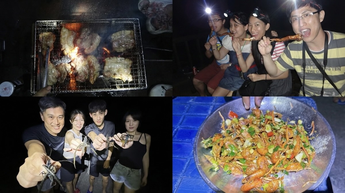 花蓮夜間抓蝦烤肉，親子首選生態體驗，嚴選新鮮不醃製食材